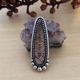 Large Laguna Agate Talon Ring or Pendant- Sterling Silver and Lace Agate- Finished to Size
