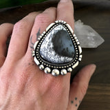 Large Dendritic Opal Statement Ring- Sterling Silver and Dendritic Opal - Finished to Size