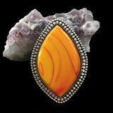 Huge Rosarita Ring- Sterling Silver and Orange Rosarita- Finished to Size