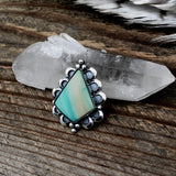 Blue Opal Petrified Wood Ring or Pendant- Sterling Silver and Indonesian Opalized Petrified Wood- Finished to Size