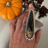 XXL Talon Ring or Pendant- Petrified Palm Root and Sterling Silver- Finished to Size