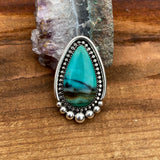 Blue Opal Petrified Wood Ring or Pendant- Sterling Silver and Indonesian Opalized Petrified Wood- Finished to Size