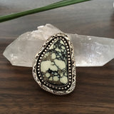 Hand Stamped Variscite Ring or Pendant- Sterling Silver and Posiedon Variscite- Finished to Size