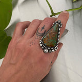 Large Turquoise Celestial Ring or Pendant- Sterling Silver and Royston Turquoise- Finished to Size
