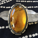 Huge Amber Ring- Sterling Silver and Mayan Amber - Finished to Size