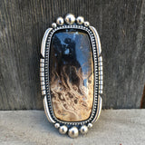 Huge Petrified Palm Root Ring- Sterling Silver and Palm Root- Finished to Size