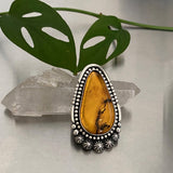 Huge Celestial Ring or Pendant- Sterling Silver and Mayan Amber- Finished to Size