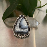 Huge Opal Statement Ring or Pendant- Sterling Silver and Dendritic Opal- Finished to Size