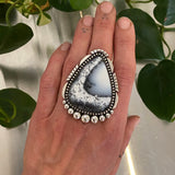 Huge Opal Statement Ring or Pendant- Sterling Silver and Dendritic Opal- Finished to Size