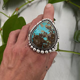 Huge Statement  Ring or Pendant- Sterling Silver and Royston Turquoise- Finished to Size