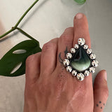 Large Imperial Jasper Bubble Ring or Pendant- Sterling Silver and Imperial Jasper- Finished to Size