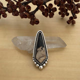 Large Petrified Palm Root Dagger Ring or Pendant- Sterling Silver- Finished to Size