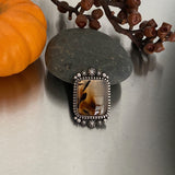 Large Chunky Montana Agate Celestial Ring or Pendant- Sterling Silver- Finished to Size
