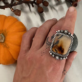 Large Chunky Montana Agate Celestial Ring or Pendant- Sterling Silver- Finished to Size