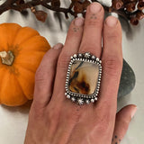Large Chunky Montana Agate Celestial Ring or Pendant- Sterling Silver- Finished to Size