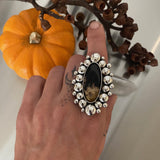 Large Super Bubble Ring or Pendant- Petrified Palm Root and Sterling Silver- Finished to Size