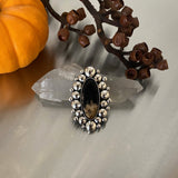 Large Super Bubble Ring or Pendant- Petrified Palm Root and Sterling Silver- Finished to Size