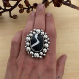 White Buffalo Super Bubble Ring or Pendant- Sterling Silver- Finished to Size