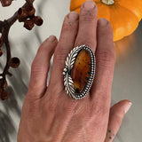 Large Leafy Montana Agate Ring or Pendant- Sterling Silver - Finished to Size