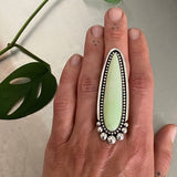 Huge Lemon Chrysoprase Talon Ring or Pendant- Sterling Silver and Lemon Chrysoprase- Finished to Size