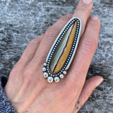 Large Landscape Jasper Talon Ring or Pendant- Sterling Silver and Jasper- Finished to Size