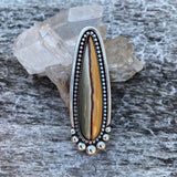 Large Landscape Jasper Talon Ring or Pendant- Sterling Silver and Jasper- Finished to Size