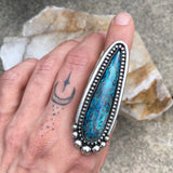 Large Shattuckite Talon Ring or Pendant- Sterling Silver and Natural Shattuckite- Finished to Size