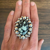 Large Variscite Super Bubble Ring or Pendant- Sterling Silver and Posiedon Variscite- Finished to Size