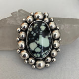 Large Variscite Super Bubble Ring or Pendant- Sterling Silver and Posiedon Variscite- Finished to Size