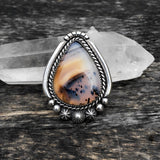 Large Celestial Montana Agate Ring or Pendant- Sterling Silver and Montana Agate Finished to Size