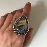 Large Celestial Montana Agate Ring or Pendant- Sterling Silver and Montana Agate Finished to Size