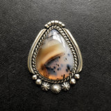 Large Celestial Montana Agate Ring or Pendant- Sterling Silver and Montana Agate Finished to Size