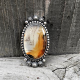 Large Celestial Montana Agate Ring or Pendant- Sterling Silver and Montana Agate Finished to Size