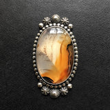 Large Celestial Montana Agate Ring or Pendant- Sterling Silver and Montana Agate Finished to Size