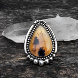 Large Teardrop Montana Agate Ring or Pendant- Sterling Silver and Montana Agate Finished to Size
