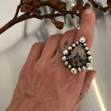 Montana Agate Bubble Ring or Pendant- Sterling Silver- Finished to Size