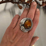 Large Leafy Montana Agate Ring or Pendant- Sterling Silver - Finished to Size