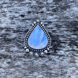 Large Moonstone Celestial Ring- Sterling Silver and Rainbow Moonstone- Finished to Size or as a Pendant