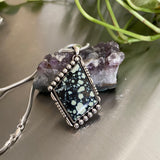 Huge Asymmetrical Variscite Statement Necklace- Sterling Silver and Poseidon Variscite- Chain Included