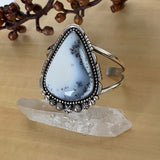 Huge Dendritic Opal Celestial Cuff- Sterling Silver and Dendritic Opal Bracelet- Size M/L