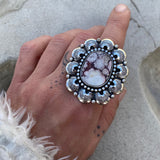 Large Wild Horse Overlay Ring or Pendant- Sterling Silver and Wild Horse Magnesite- Finished to Size