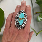 Huge Cosmic Overlay Ring or Pendant- Sterling Silver and Royston Turquoise - Finished to Size