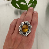 Ornate Amber Overlay Ring or Pendant- Sterling Silver and Mayan Amber- Finished to Size