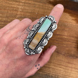 Blue Opal Petrified Wood Overlay Ring or Pendant- Sterling Silver and Indonesian Opalized Petrified Wood- Finished to Size