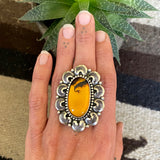 Amber Crescent Moon Overlay Ring- Sterling Silver and Mayan Amber - Finished to Size