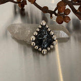 Large Petrified Palm Root Bubble Ring or Pendant- Sterling Silver- Finished to Size