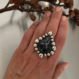 Large Petrified Palm Root Bubble Ring or Pendant- Sterling Silver- Finished to Size