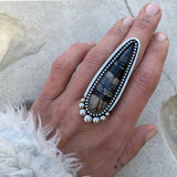 Huge Picasso Marble Talon Ring or Pendant- Sterling Silver- Finished to Size