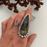 Large Picasso Marble Dagger Ring or Pendant- Sterling Silver- Finished to Size