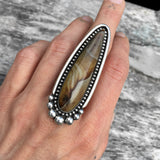Large Picture Jasper Talon Ring or Pendant- Sterling Silver and Desert Picture Jasper- Finished to Size